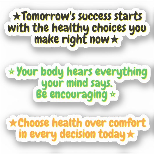 Weight Loss Motivation Quotes | Positive Stickers シール (正面)