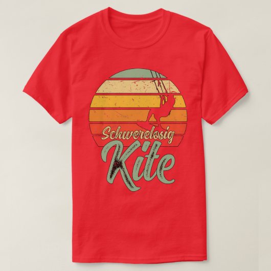 Weightless Kite Sunset Kitesurfing Distressed Desi Tシャツ (デザイン正面)