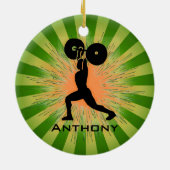 WeightLifter/パーソナライズされたBodyBuilderオーナメント セラミックオーナメント (裏面)