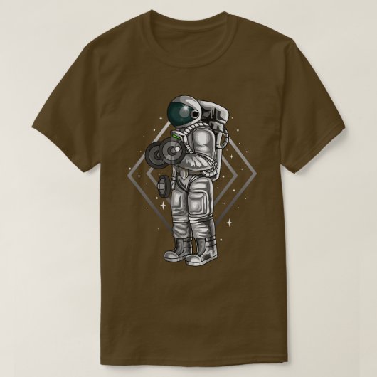 Weightlifter Future Astronaut Fitness Workout Exer Tシャツ (デザイン正面)