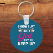 Weightlifting Lift Like A Girl Design Funny Wer Li キーホルダー (正面)