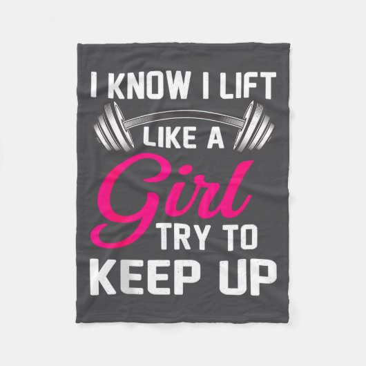Weightlifting Lift Like A Girl Design Funny Wer Li フリースブランケット (正面)