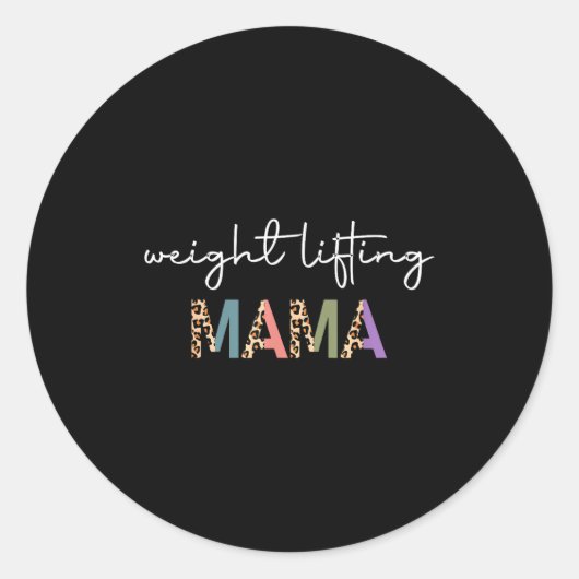 Weightlifting Mama Women Gift - Funny Weightlifter ラウンドシール (正面)