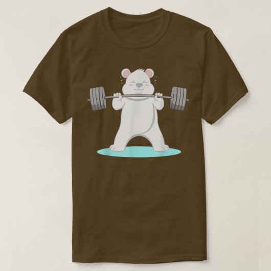 Weightlifting Polar Bear Workout Gym Ice Bear Tシャツ (デザイン正面)