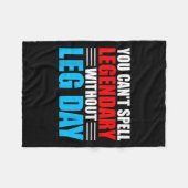 Weightlifting You Can't Spell Legendary Without Le フリースブランケット (正面(横))