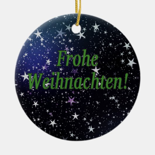 Weihnachenだ!ドイツ語gfでクリスマスを祝う セラミックオーナメント (正面)