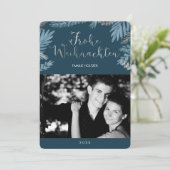 Weihnachenの青と葉銀の写真 シーズンカード (スタンド正面)