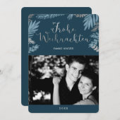 Weihnachenの青と葉銀の写真 シーズンカード (正面/裏面)