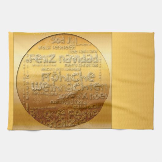 Weihnachen 国際的 Navidad Kタオルの挨拶 キッチンタオル (横)