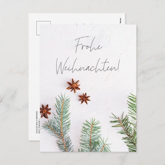 Weihnachen Moderne Weihnachstgrusskarte シーズンポストカード (正面/裏面)