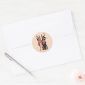 Weihnacht Hunde christmas Doberham German Shepherd ラウンドシール (封筒)