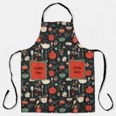 Weihnachten, bunt, topf, Mistel, Kochen, Küche  エプロン (正面)