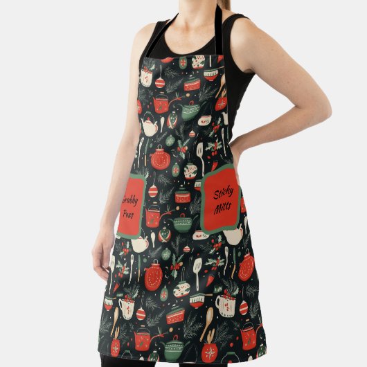 Weihnachten, bunt, topf, Mistel, Kochen, Küche  エプロン (インサイチュ)