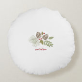 Weihnachten, elegant, Winter. ラウンドクッション (裏面)