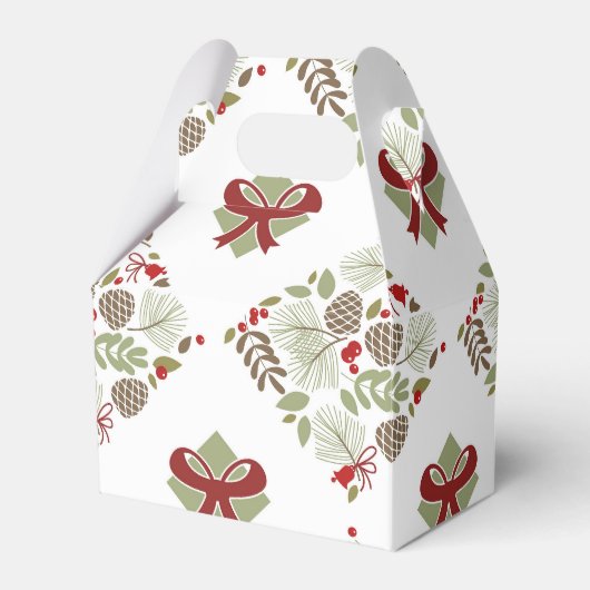 Weihnachten, elegant, Winter. Geschenkschachtel フェイバーボックス (正面サイド)