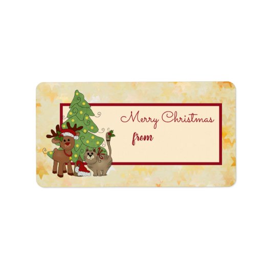 Weihnachten mit Katze ラベル (正面)