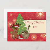 Weihnachten mit Katze Postkarte ポストカード (正面/裏面)