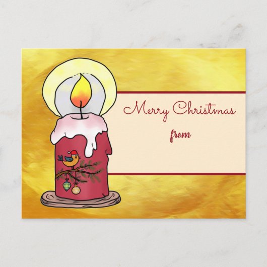 Weihnachten mit Kerze Postkarte ポストカード (正面)