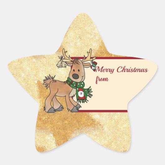 Weihnachten mit Ren 星シール (正面)