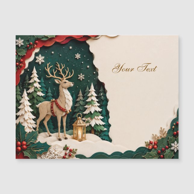 Weihnachtlicher Rentier Wald Rahmen (正面)