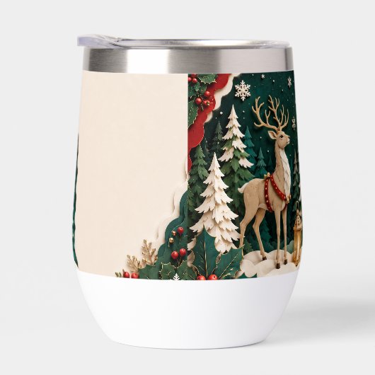 Weihnachtlicher Rentier Wald Rahmen (右面)