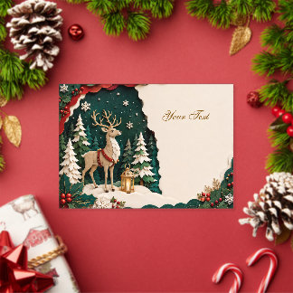 Weihnachtlicher Rentier Wald Rahmen アクリル招待状