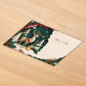 Weihnachtlicher Rentier Wald Rahmen アクリル招待状 (レイダウン)