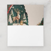 Weihnachtlicher Rentier Wald Rahmen プレイスカード (内部開封)