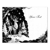 Weihnachtlicher Rentier Wald Rahmen ラバースタンプ (インプリント)
