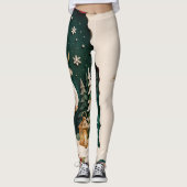 Weihnachtlicher Rentier Wald Rahmen レギンス (正面)
