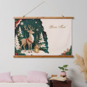 Weihnachtlicher Rentier Wald Rahmen 吊り下げ型タペストリー (寝室)