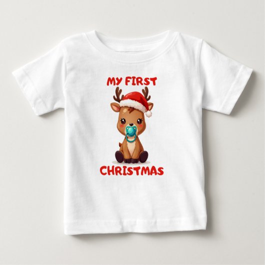 Weihnachts Baby Rentier - My first Christmas ベビーTシャツ (正面)