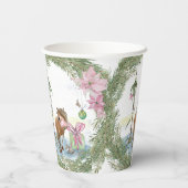 Weihnachts Pappbecher mit Pony, Tischgeschirr 紙コップ (裏面)