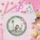 Weihnachts-Pappteller mit süssem Pony ペーパープレート (パーティー)