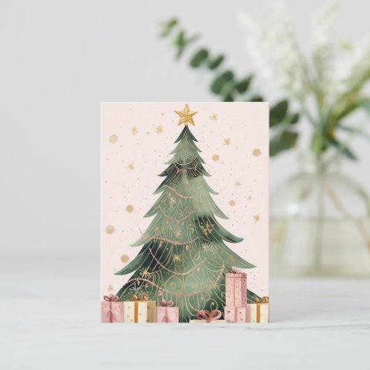 Weihnachtsbaum mit Geschenken ポストカード (スタンド正面)