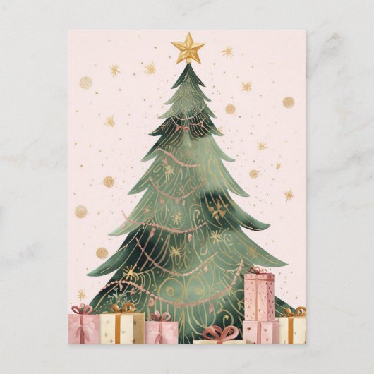 Weihnachtsbaum mit Geschenken ポストカード (正面)