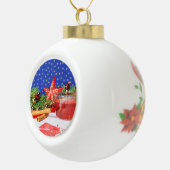 Weihnachtsbaumkugel mit Bild und Glockenmotiv セラミックボールオーナメント (右)