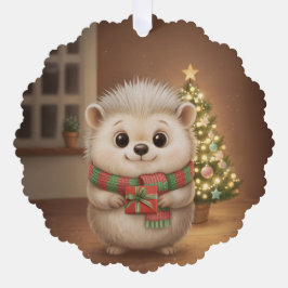 Weihnachtsdekoration mit weichem Igel zum Aufhänge オーナメントカード