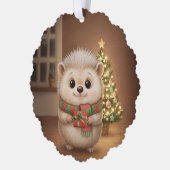 Weihnachtsdekoration mit weichem Igel zum Aufhänge オーナメントカード (左)