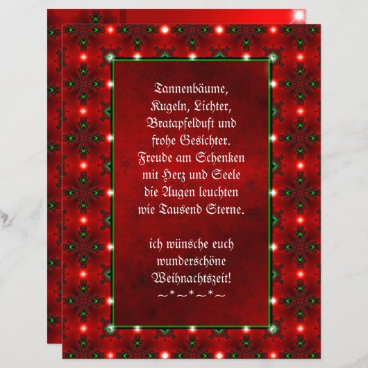 Weihnachtsgedicht Deutsch，テキストの追加 (正面/裏面)