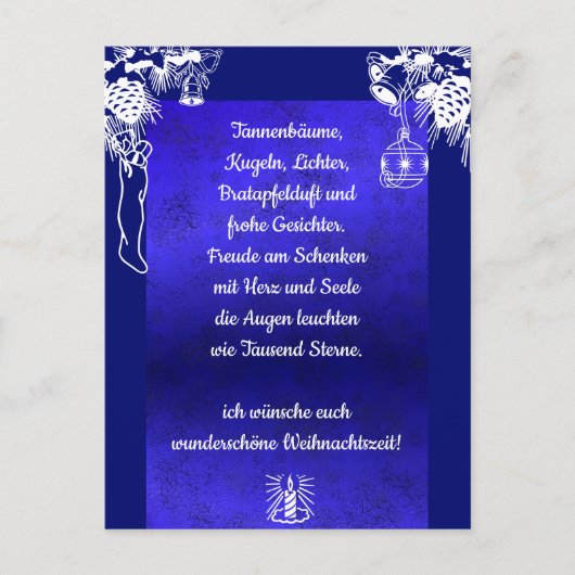 Weihnachtsgedicht Deutsch,テキストの追加 ポストカード (正面)