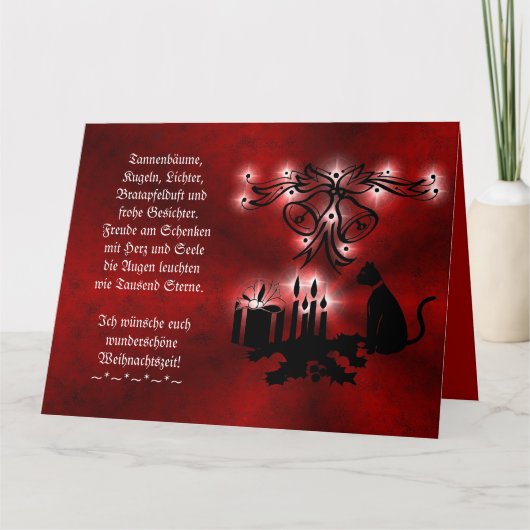 Weihnachtsgedicht Deutsch , Add Your Text カード (正面)