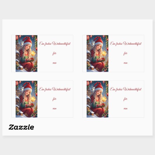 Weihnachtsgrüße 長方形シール (シート)