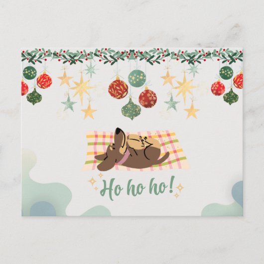 Weihnachtskarte Hund ポストカード (正面)
