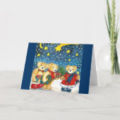 Weihnachtskarte/Innentext "Teddys mit Geschenken" シーズンカード (正面)