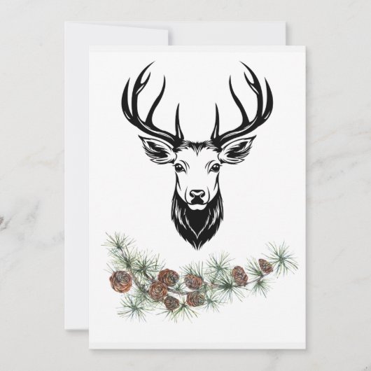  „Weihnachtskarte mit Hirsch - Winterzauber“ カード (正面)