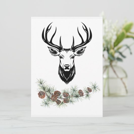 „Weihnachtskarte mit Hirsch - Winterzauber“ カード (スタンド正面)