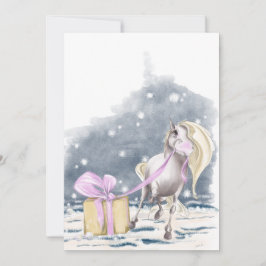 Weihnachtskarte mit Pferd und Weihnachtspacket シーズンカード