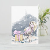 Weihnachtskarte mit Pferd und Weihnachtspacket シーズンカード (スタンド正面)