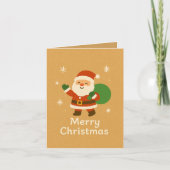 Weihnachtskarte mit Santa Claus Merry Christmas カード (正面)